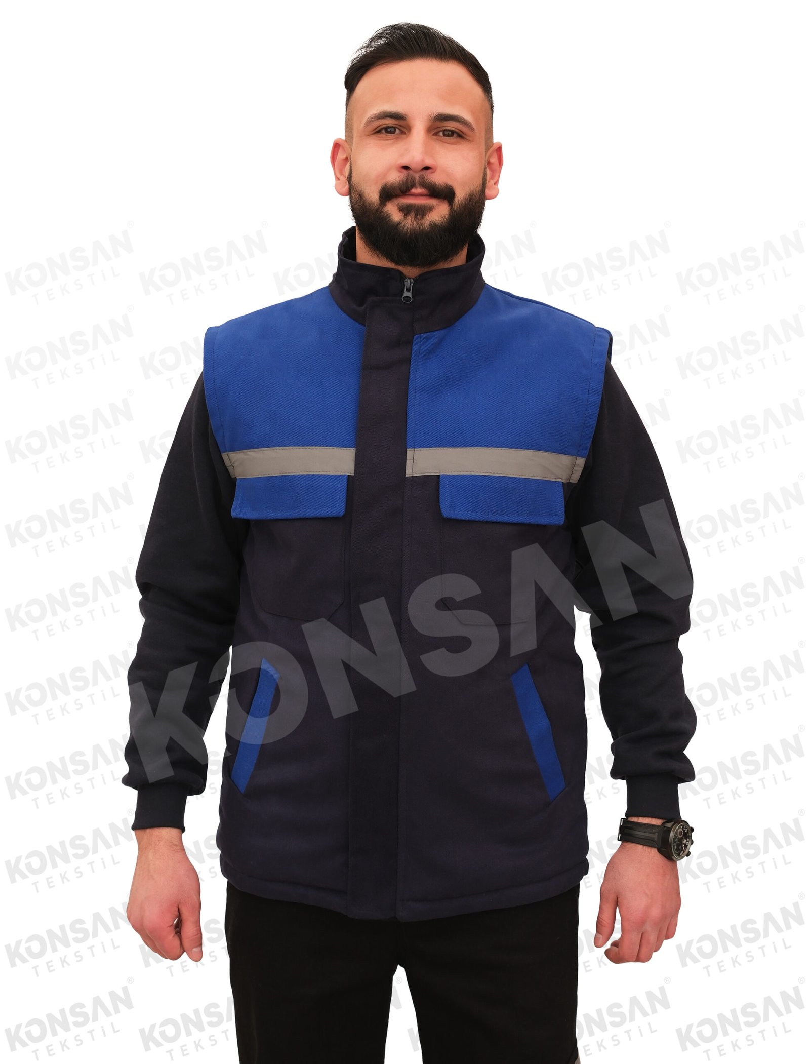 gabardin-yelek-lacivertmavi-1-konsantekstil Gabardin Yelek Lacivert/Mavi