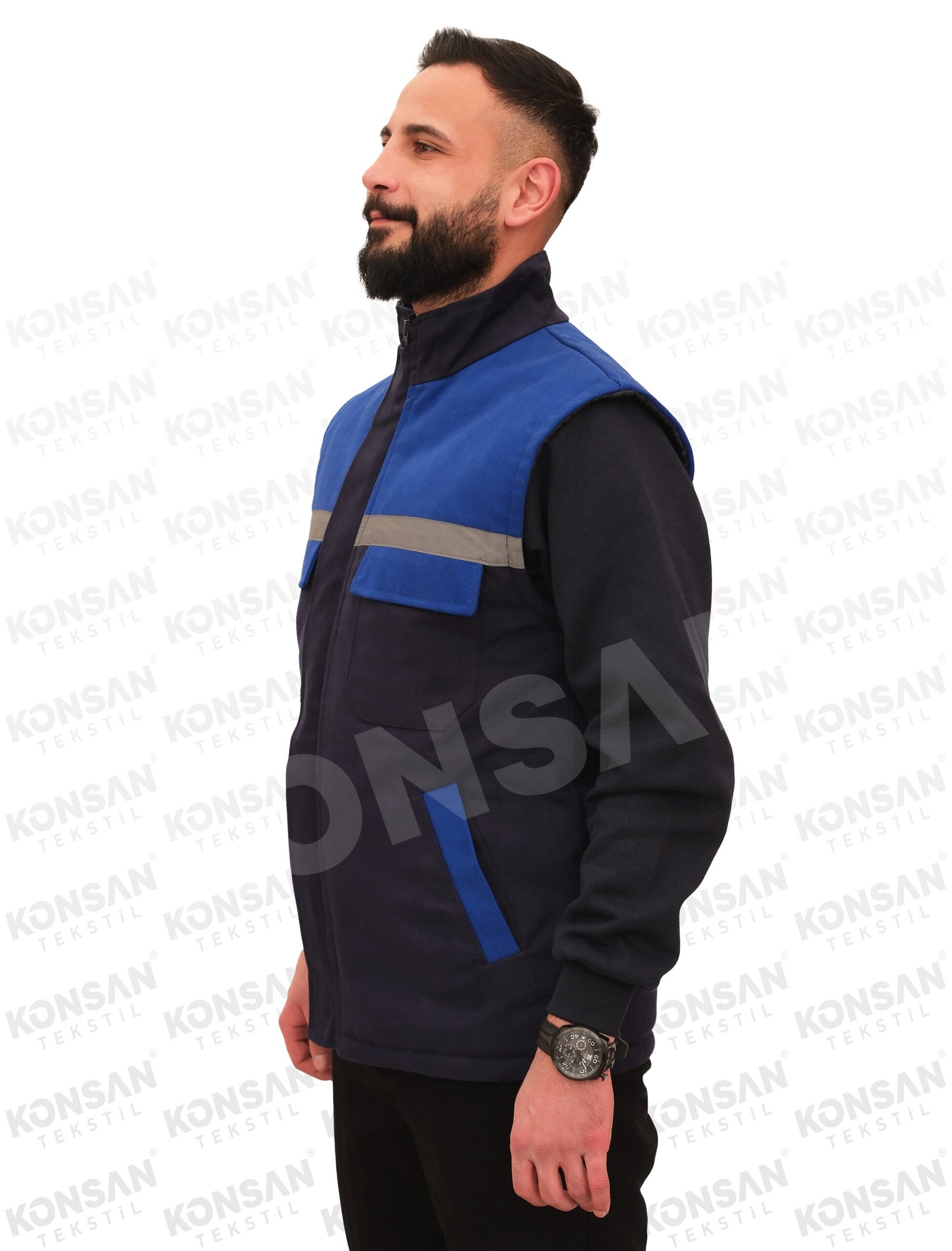 gabardin-yelek-lacivertmavi-2-konsantekstil Gabardin Yelek Lacivert/Mavi