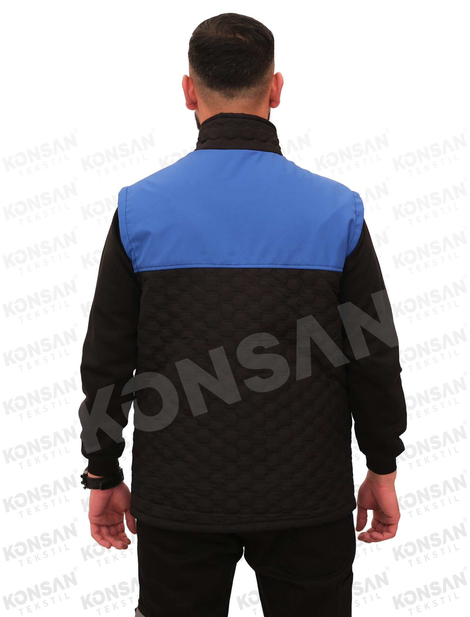 mikroözel-yelek-siyahmavi-3-konsantekstil Modelli Mikro Yelek Siyah/Mavi