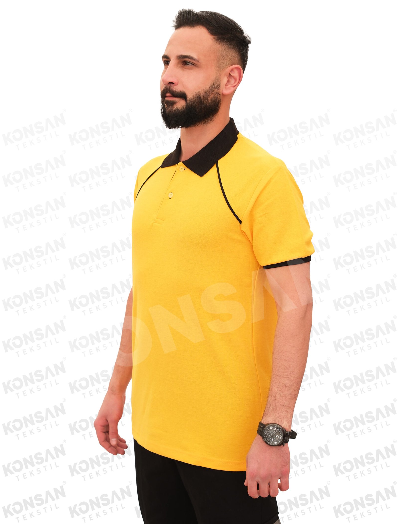 Modelli Polo Yaka Tişört Sarı/Siyah