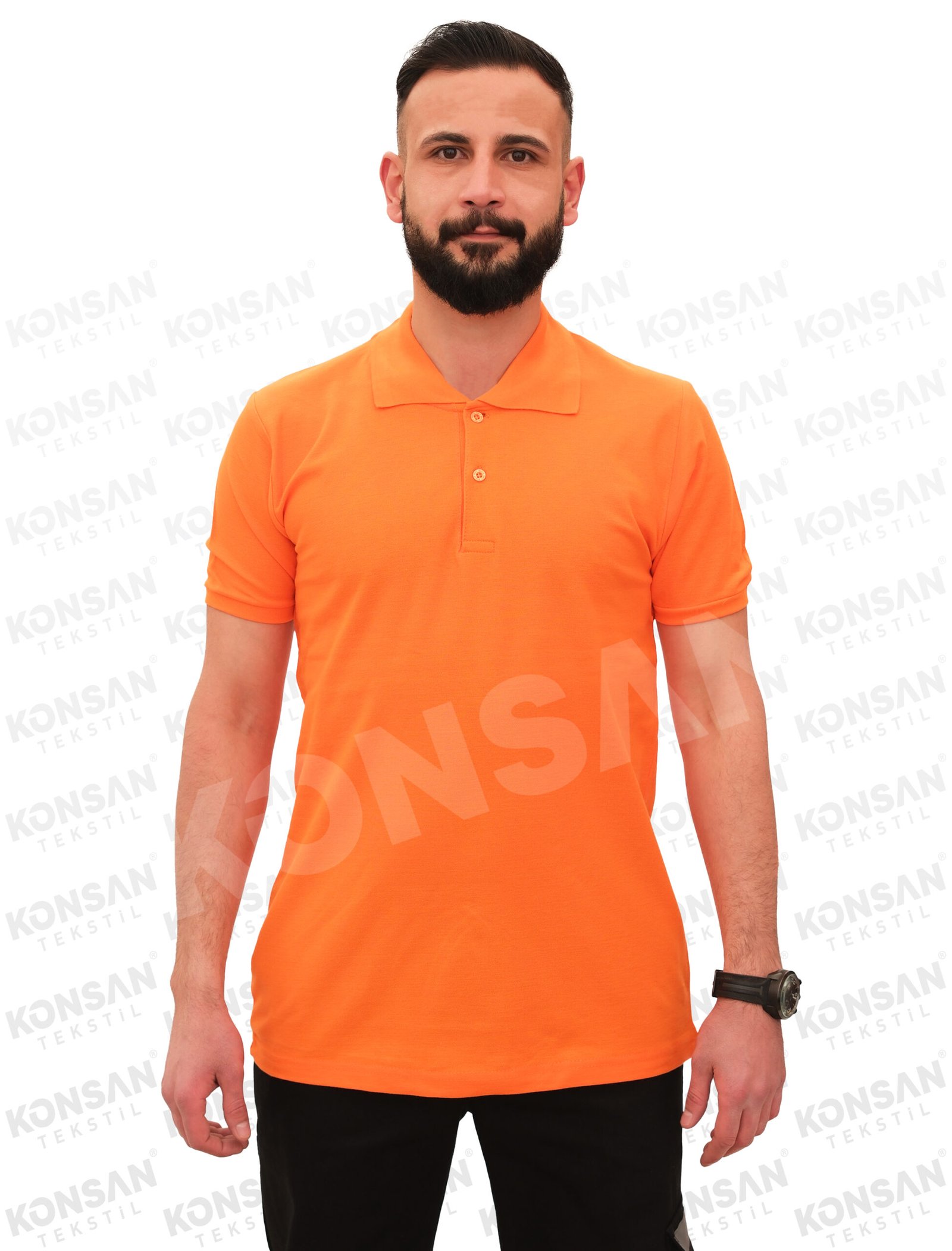 poloyaka-tshirt-turuncu-1-konsantekstil Polo Yaka Tişört Turuncu
