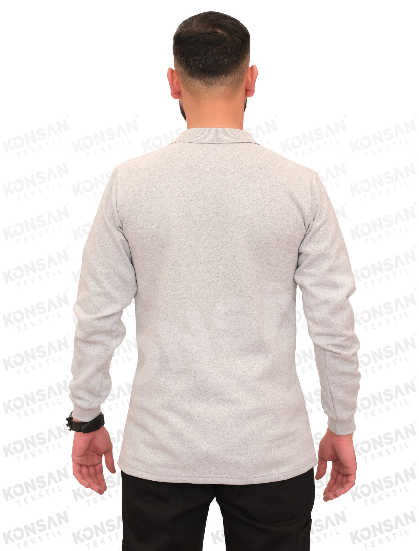 Polo Yaka Sweatshirt Gri