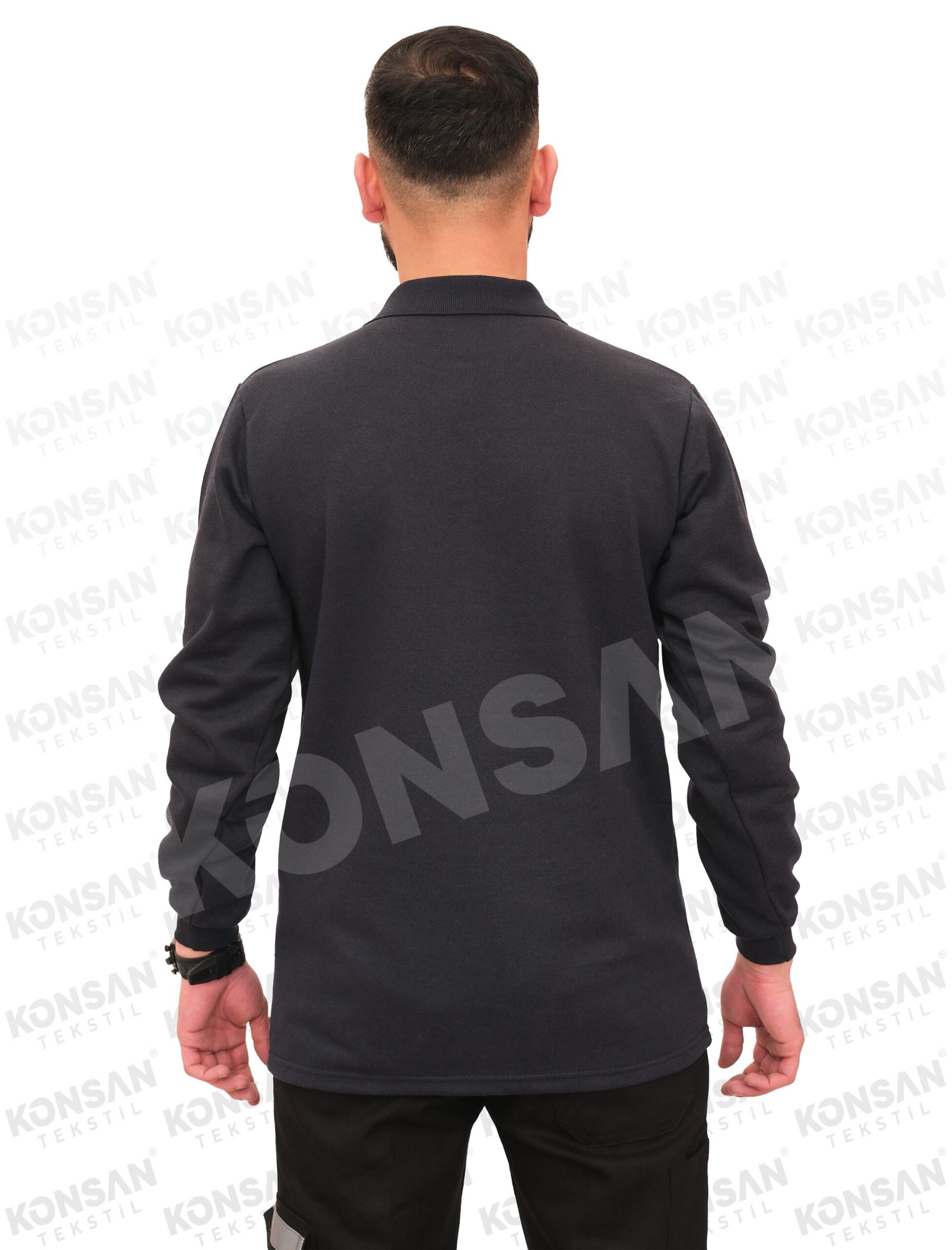 poloyaka-uzunkollutshirt-lacivert-3-konsantekstil Polo Yaka Sweatshirt Lacivert