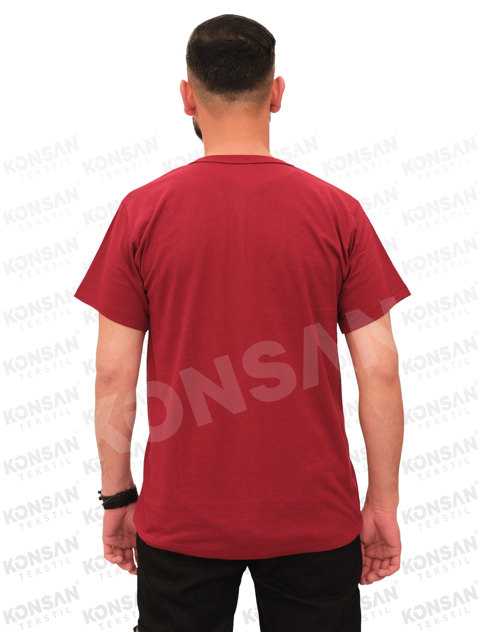 sıfıryaka-tshirt-bordo-3-konsantekstil Sıfır Yaka Tişört Bordo