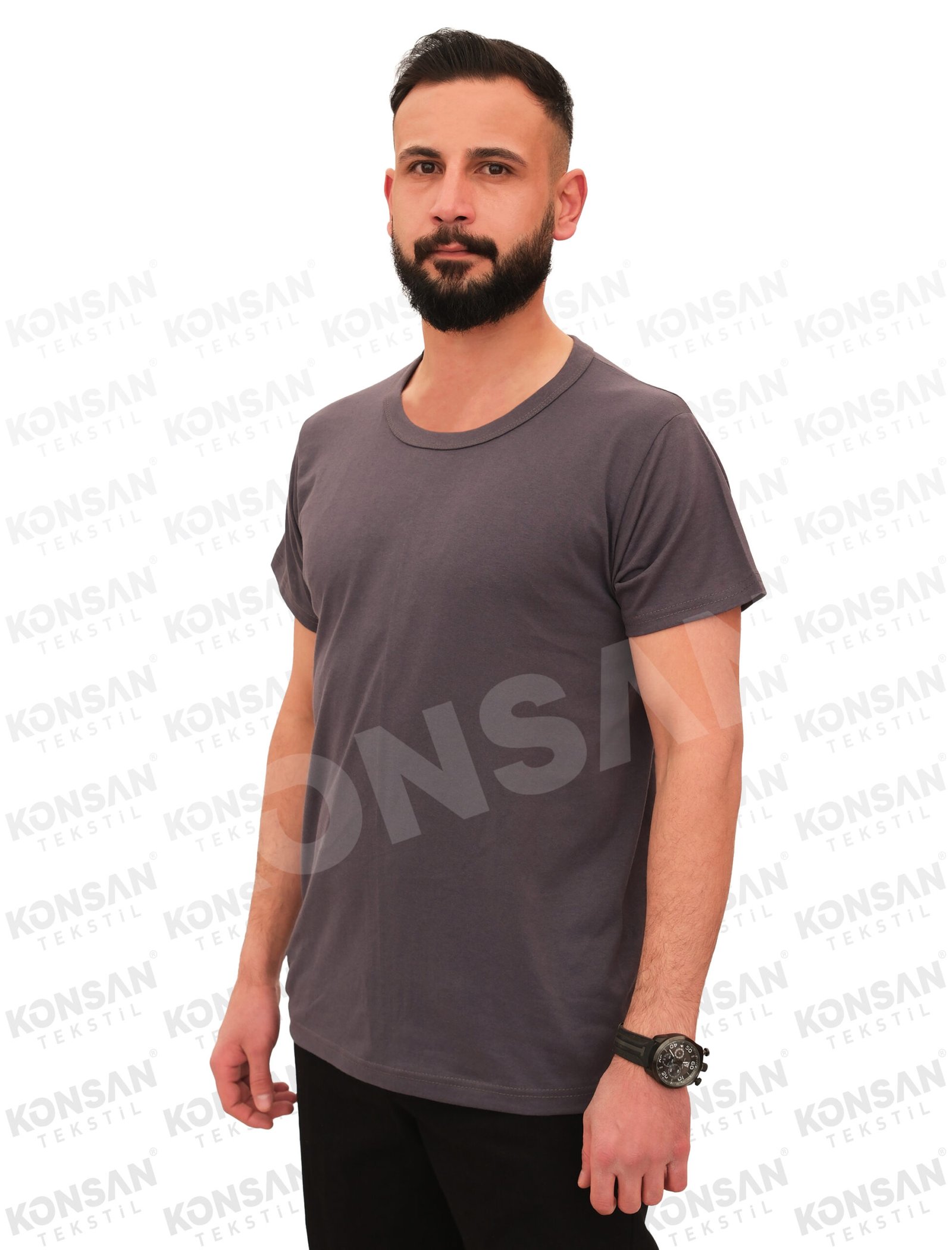 sıfıryaka-tshirt-füme-2-konsantekstil Sıfır Yaka Tişört Füme