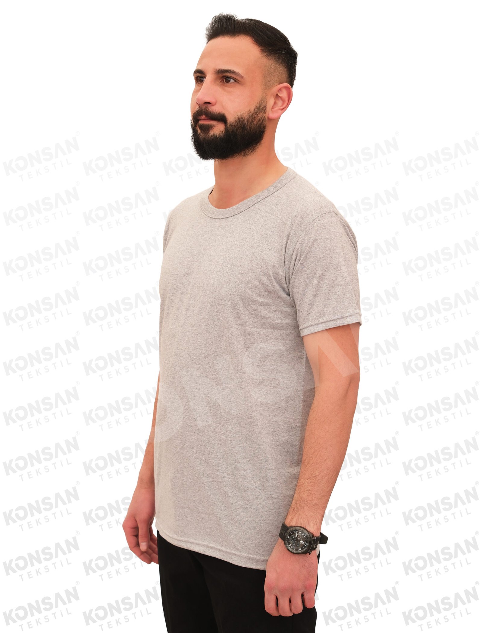 sıfıryaka-tshirt-gri-2-konsantekstil Sıfır Yaka Tişört Gri